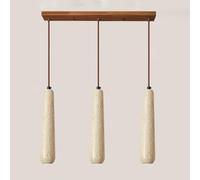 QHQQXN Japanese Style Pendant Light with Natural Stone Shade Dome, Kitchen Island Dining Room Hanging Lamp Kit,Chandelier