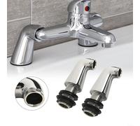 QHQQXN Juego de 2 Patas cromadas para Grifo de bañera, Soporte Ajustable para Mezclador de Ducha, Kit de extensión de Manguera de Piso para instalaciones de Ducha y bañera