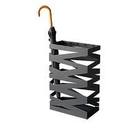 QHQQXN Large Capacity Metal Umbrella Stand for Bank and Office Openwork Umbrella Holder with Hooks Umbrella Rack for Cane Walking Stick (Color : Black Size : Large)