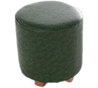 QHQQXN Large Green Upholstered Foot Stool Multi-Function Shoe Change Bench with Round & Wooden Legs Stylish Seating for Home & Entryway Columnar Chairs