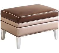 QHQQXN Large Rectangular Storage Bench with Wood Legs - Comfortable Foot Rest Stool for Entryway or Bedside - Stylish Yellow & Brown - Spacious 65x40x42cm & 60x40x42cm Options