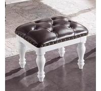 QHQQXN Leather Foot Rest for Couch - Upholstered Footstool for Living Room & Bedroom Solid Wood Frame Stylish Shoe Stool Brown Color Option