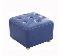 QHQQXN Leather Foot Rest with Golden Button Small Cube Pouf Stool for Living Room & Bedroom Stylish Footrest for Comfort & Décor Versatile for Home Use