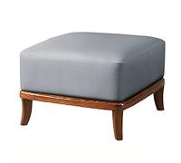 QHQQXN Leather Foot Stool Ottoman Resting Footstool Multifunction Seat with Solid Wood Legs Premium Sofa Stool for Living Room Square Gray 50x50x32cm