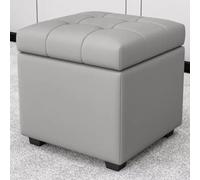 QHQQXN Leather Storage Bench - Multi-Functional Foot Stool with Hidden Storage Stylish Pouffe Footrest Perfect for Living Room Bedroom & Entryway