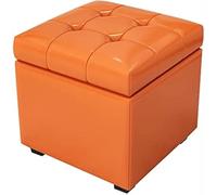 QHQQXN Leather Storage Bench - Stylish Foot Stool with Hidden Storage Cube Pouffe Footrest for Living Room Bedroom and Entryway - Versatile and Functional Furniture