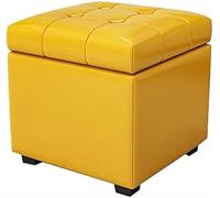 QHQQXN Leather Storage Bench - Versatile Foot Stool with Hidden Storage Stylish Pouffe Footrest Cube for Living Room Bedroom or Entryway -