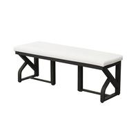 QHQQXN Leather Upholstered Shoe Bench | Entryway Footstool & End of Bed Foot Rest | Stylish Metal Frame Stool for Office & Dorm Room nization