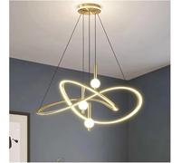 QHQQXN LED Chandelier Pendant Lights Modern Hanging Ceiling Lamp Decorative Indoor Lighting Fixtures for Dining Room Dine Room Living Room Bedroom Kitchen(Black,Diameter 60cm) LWX