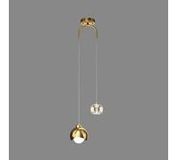 QHQQXN LED Copper Crystal Chandelier, Living Room Background Wall Pendant Lamp with Three-Color Dimming Light Fixture Black Suspension Wire Lights,Chandelier