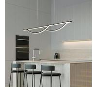 QHQQXN Led Restaurant Chandelier Nordic Simple Dining Room Bar Table Lamp One-Word Strip Pendant Lights Home Indoor Decor Lighting(White 100cm)