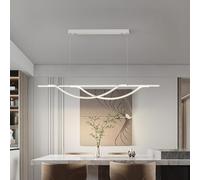 QHQQXN Led Restaurant Chandelier Nordic Simple Dining Room Bar Table Lamp One-Word Strip Pendant Lights Home Indoor Decor Lighting(White 100cm)