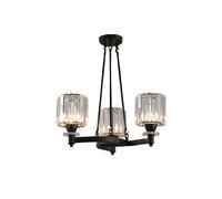 QHQQXN LED Round Pendant Light Modern Circular Chandelier Elegance Prismatic Crystal Hanging Light for Traditional Living Room