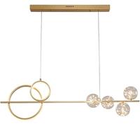 QHQQXN LED Stripe Chandelier Full Copper Gypsophila Pendant Light Fixtures, Modern Dining Room Table Bar Ceiling Lamp, Copper Chandeliers and Pendant Lights for Restaurant Decor(100 * 25Cm) LWX