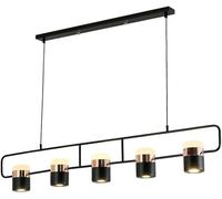 QHQQXN LED Track Lighting Kit Ceiling Mount Contemporary Adjustable 5 Way Spotlights Modern Long Pendant Directional Spotlight Fixture,Chandelier