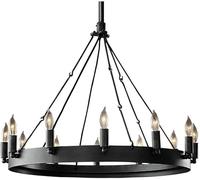 QHQQXN Light Lamp V-intage Pendant, Wrought Iron Chandelier, Retro Fashion Industrial Lights, E14 Metal Hanging, 12 Bar Cafe Ceiling Lighting,Chandelier