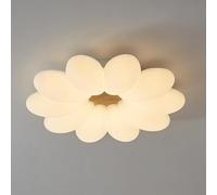 QHQQXN Log Style Room Ceiling Lamp Flower Shaped Light Dimmable Modern Remote Control LED Lighting Fixture,Chandelier