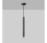 QHQQXN Long Tube Chandelier Copper LED Pendant Light with Acrylic Lampshade, Kitchen Island Single Head Hanging Lamp, Living Room Bar Ceiling Downlights Light Fitting