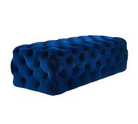 QHQQXN Luxurious Velvet End of Bed Shoe Stool Multifunctional Foot Rest for Bedroom Jumbo in Dark Blue - 60x45x40cm (24x18x16in)
