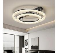 QHQQXN Luxury Black Chandelier Round Ceiling Light Modern Elegant Pendant Lamp for Dining Room Bedroom Dimmable LED Lighting Fixture(D100x120cm,2 Colors no Remote)