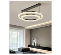 QHQQXN Luxury Black Chandelier Round Ceiling Light Modern Elegant Pendant Lamp for Dining Room Bedroom Dimmable LED Lighting Fixture(D100x120cm,2 Colors no Remote)
