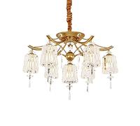 QHQQXN Luxury Gold Crystal Chandelier,E27 Modern Industrial Crystal Pendant Lighting Farmhouse Crystal Ceiling Lights For Living Room Dining Room Bedroom-Golden 70 * 42cm