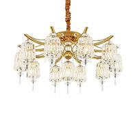 QHQQXN Luxury Gold Crystal Chandelier,E27 Modern Industrial Crystal Pendant Lighting Farmhouse Crystal Ceiling Lights For Living Room Dining Room Bedroom-Golden 70 * 42cm