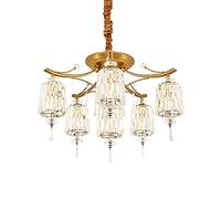 QHQQXN Luxury Gold Crystal Chandelier,E27 Modern Industrial Crystal Pendant Lighting Farmhouse Crystal Ceiling Lights For Living Room Dining Room Bedroom-Golden 70 * 42cm