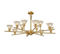 QHQQXN Luxury Industrial Copper Pendant Lighting,G9 Modern Chandeliers Light with Glass Lamp Shade,Classic Ceiling Pendant Light For Living Room Dining Room Bedroom-Copper 8 Head