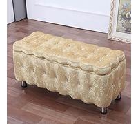 QHQQXN Luxury Light Purple Velvet Storage Bench Large Capacity Upholstered Foot Rest Stool with Metal Legs Stylish Home Decor 60x40x40cm & 80x40x40cm Options