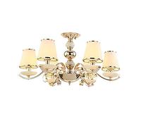 QHQQXN Luxury Modern Glass Pendant Lighting,Simplicity Dining Room Ceiling Lights Fixtures E14 Golden Chandeliers Light For Living Room Bedroom Kitchen Bar-Golden 3 Head