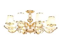 QHQQXN Luxury Modern Glass Pendant Lighting,Simplicity Dining Room Ceiling Lights Fixtures E14 Golden Chandeliers Light For Living Room Bedroom Kitchen Bar-Golden 3 Head