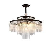 QHQQXN Luxury Round Crystal Chandelier,E27 Modern Iron Crystal Pendant Lighting Farmhouse Crystal Ceiling Lights for Living Room Dining Room Bedroom-Golden 30 * 55cm