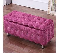 QHQQXN Luxury Storage Bench Large Capacity Upholstered Foot Rest Stool with Metal Legs Elegant Light Purple & Pink 60x40x40cm Perfect for Living Room & Bedroom