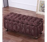 QHQQXN Luxury Storage Bench Upholstered Foot Rest Stool with Metal Legs Large Capacity Light Purple 60x40x40cm Stylish Home Decor & nization Solution