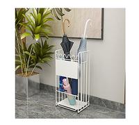 QHQQXN Metal Umbrella Stand Rack for Indoor Use Folding Umbrella Holder with Drip Tray Fits 12 50 Long and Short Umbrellas White 28x21x54cm