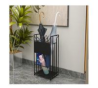 QHQQXN Metal Umbrella Stand Rack with Drip Tray for Indoor Use Holds 12 50 Long and Short Umbrellas Space Saving Folding Black 28x21x54cm