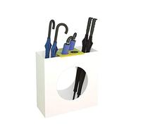 QHQQXN Metal Umbrella Stand Rectangular Umbrella Holder Rack For Long Umbrella & Short Folding Umbrella Canes Walking Sticks (White 42 * 18 * 42cm)