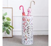 QHQQXN Metal Umbrella Stand W/3 Hooks For Long & Short Folding Entryway Rack Standing Umbrella Holder Organizer For Canes Walking Sticks (White)