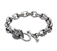 QHQQXN MOCHAMIK Cierre de la Verdad de Seis Caracteres Personalizado de Plata de Ley Estilo étnico Cierre Valiente para Hombres y Mujeres