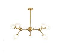 QHQQXN Modern 15-Lights LED Sputnik Chandelier Vintage d Metal During Light Sphel Glass Ceiling Lamp for Hotels Hallway Shops Café Bar-den 9 Head LWX