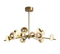 QHQQXN Modern Branches Copper Chandeliers Light,LED Golden Pendant Lighting Creativity Home Decor Luxury Ceiling Lights For Living Room Bedroom Dining Room-Copper 12light