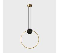 QHQQXN Modern Brass Circle Chandelier LED Pendant Light for Bedroom Living Room Dining Adjustable Hanging Lamp Fixture with Vintage Bedside Ceiling Design LWX