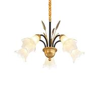 QHQQXN Modern Copper Pendant Lighting,E14 Adjustable Luxury Glass Chandeliers Light Simple Classic Ceiling Lights Fixtures For Living Room Dining Room Bedroom-Copper 63 * 45cm