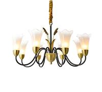 QHQQXN Modern Copper Pendant Lighting,E14 Adjustable Luxury Glass Chandeliers Light Simple Classic Ceiling Lights Fixtures For Living Room Dining Room Bedroom-Copper 63 * 45cm