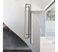 QHQQXN Modern LED Chandelier Stair Light - Dimmable Pendant Lighting with Remote Control Aluminum Square Design for Living Room Dining Room Villa Hotel Exhibition Decor. LWX