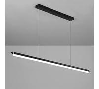 QHQQXN Modern LED Pendant Light, Black Aluminum Long Hanging Lamp with Acrylic Strip Suspension Lamps, Minimalist Kitchen Island Drop Lights,Chandeliers LWX
