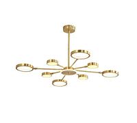 QHQQXN Modern LED Sputnik Chandeliers Lighting,Luxury Copper Industrial Pendant Lighting,Golden Adjustable Semi-Flush Mount Ceiling Lights For Living Room Dining Room Bedroom-Copper 98 * 47cm
