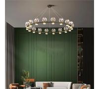 QHQQXN Modern Luxury Chandelier Suspend LED Lighting Fixtures Crystal Ball Round Hanging Lamp for Living Room Decoration,Modern Pendant Lighting Ceiling for Living Room Hallway Bedroom LWX