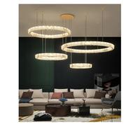 QHQQXN Modern Ring Led Crystal Ceiling Chandeliers Lighting Living Room Home Decor Luxury Pendant Lights Lustre Hanging Lamps Fixtures,Modern LWX